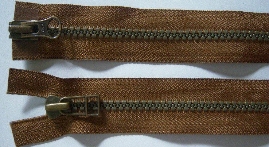 Lt Brown YKK 28" Vislon Parka Separating Zipper