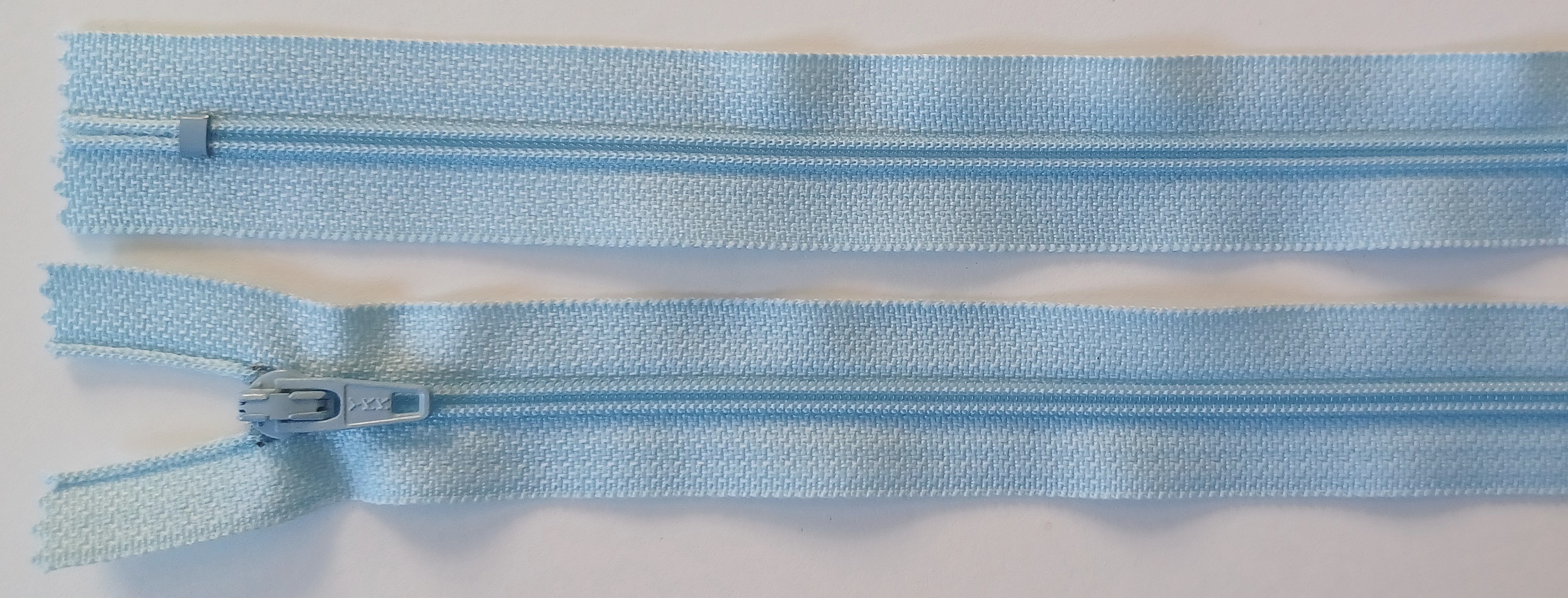 YKK 7" Light Blue Nylon Coil Zipper