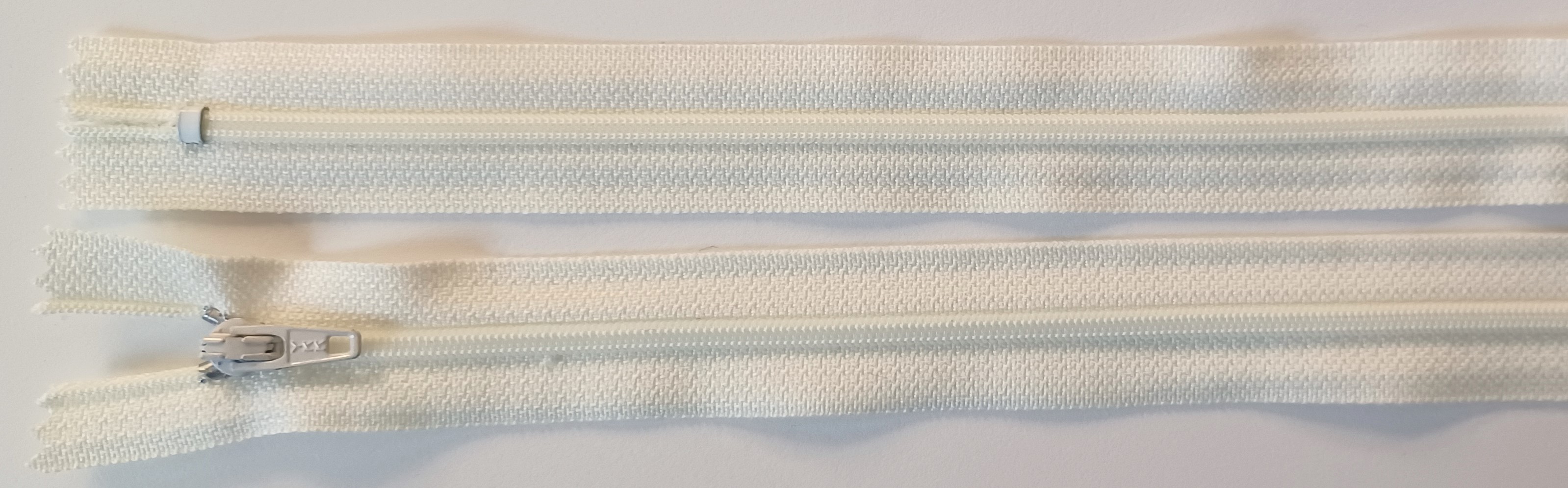 YKK 8" Cream Nylon Coil Zipper