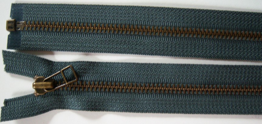 Grey YKK 25" Metal Separating Zipper