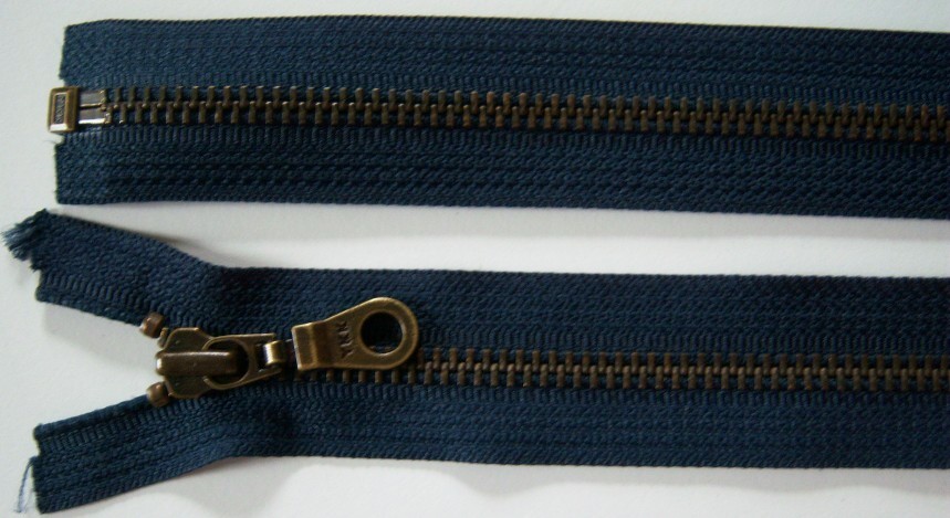 Midnight Navy Pull YKK 23" Metal Separating Zipper