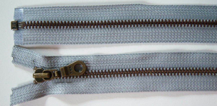 Lt Grey YKK 23" Metal Separating Zipper