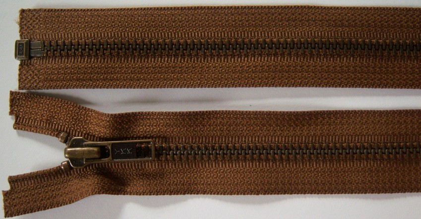 Lt Brown YKK 21" Metal Separating Zipper