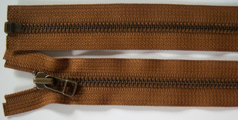 Tobacco YKK 21" Metal Separating Zipper