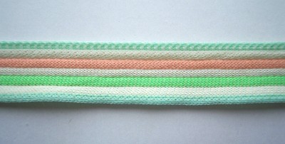 Mint/Peach/White Knit 7/8" Braid