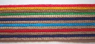 Camel Multi Stripe Poly 1 1/4" Webbing