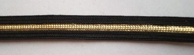 Black/Gold 3/8" Middy Braid