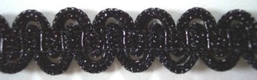 Black Sparkle 11/16 Inch Elastic