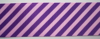 Pink/Grape Bias Stripe 1 1/2" Grosgrain Ribbon