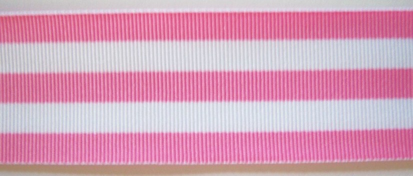 Hot Pink/White 1 1/2" Grosgrain Ribbon