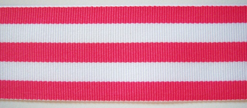 Shocking/White 1 1/2" Grosgrain Ribbon