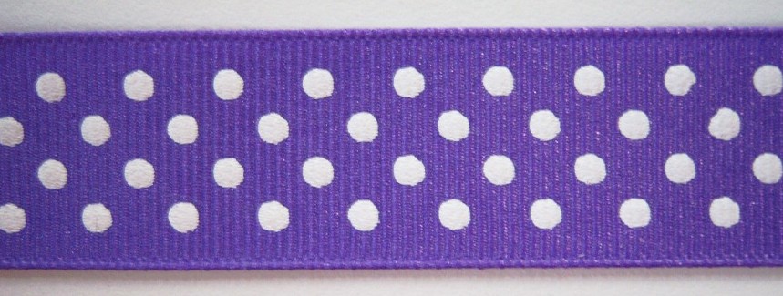 Delphinium/White Dot 7/8" Grosgrain Ribbon