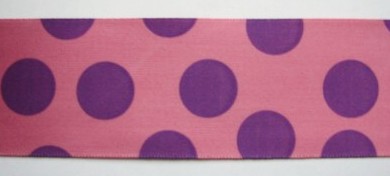 Mauve/Purple Dot 1 1/2" Satin Ribbon