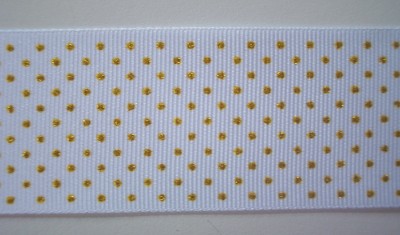 White/Irid./Gold 1 1/2" Grosgrain