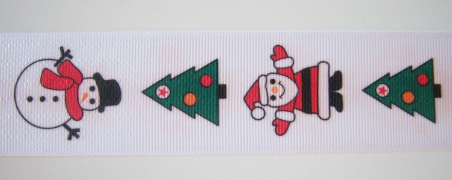 Santa/Trees 1 1/2" Grosgrain Ribbon