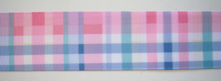 Pastel Plaid 1 1/2" Grosgrain Ribbon
