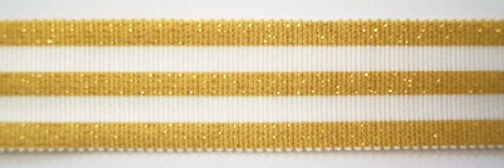 Ant. White/Gold 1" Grosgrain