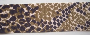 Gold/Black Snake Skin 1 1/2" Grosgrain Ribbon