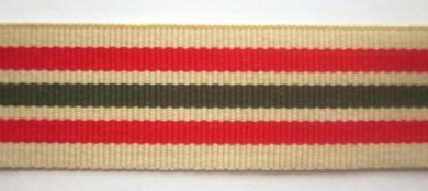 Tan/Red/Olive 1" Grosgrain Ribbon