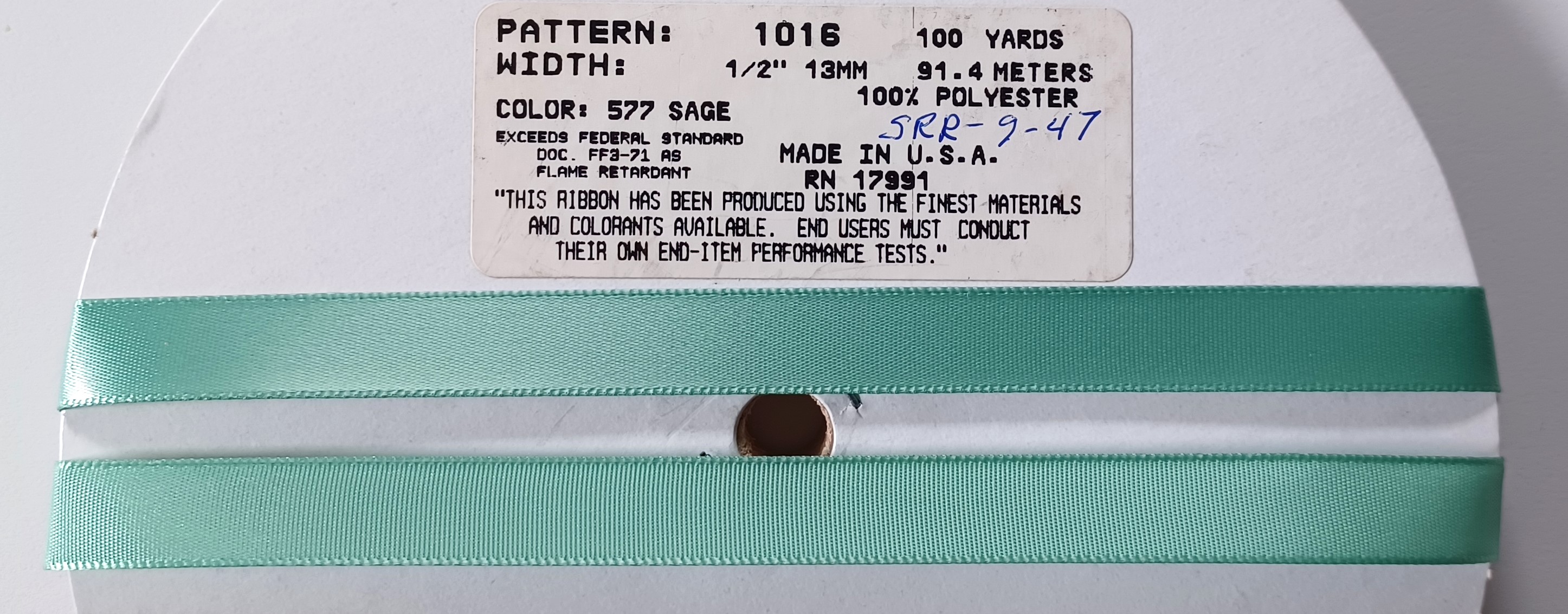 Sage 1/2" Satin Ribbon