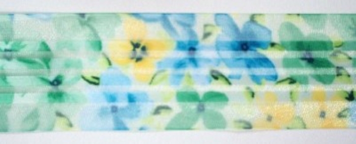 Yellow Floral 1 1/2" Sheer/Satin Ribbon