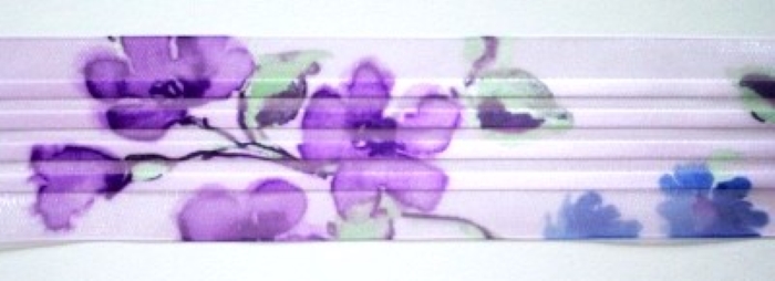 Orchid Floral 1 1/2" Sheer/Satin Ribbon