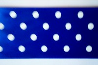 Royal/White Dot 2 1/4" Satin Ribbon