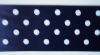Navy/White Dot 2 1/4" Satin Ribbon