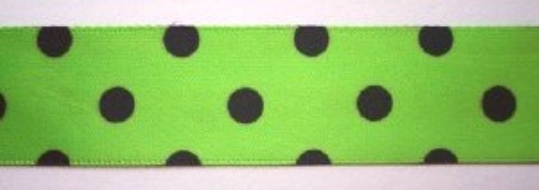 Apple/Black Dot 1" Satin Ribbon