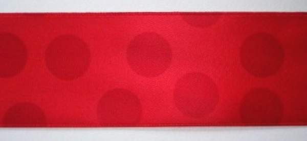 Red/Crimson Dot 1 1/2" Satin Ribbon