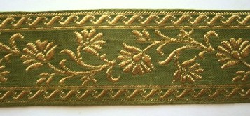 Olive/Gold 1 1/2" Jacquard