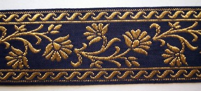 Navy/Gold 1 1/2" Jacquard