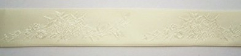 Ivory Jacquard 1" Satin Ribbon