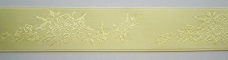 Yellow Jacquard 1" Satin Ribbon