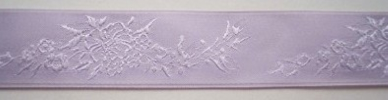 Lt Orchid Jacquard 1" Satin Ribbon