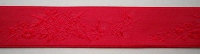 Red Jacquard 1" Satin Ribbon