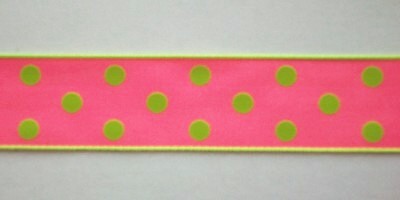 Passion/Lime Dot 7/8" Ribbon