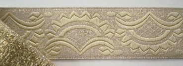 Wheat/Gold Scroll 1 1/2" Jacquard
