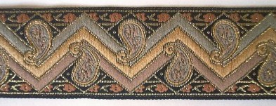 Black/Taupe/Gold 1 5/16" Jacquard