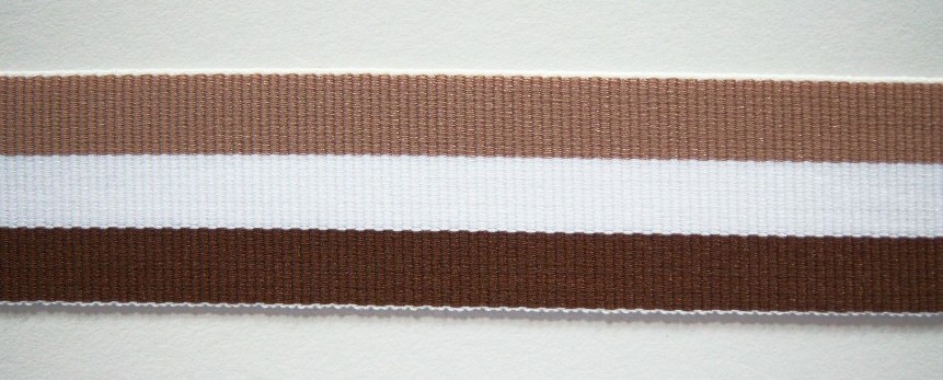 Coffee/White/Brown 7/8" Grosgrain Ribbon