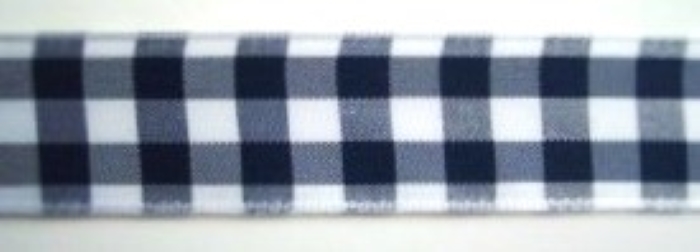 Navy Gingham 1" Soft Poly Ribbon