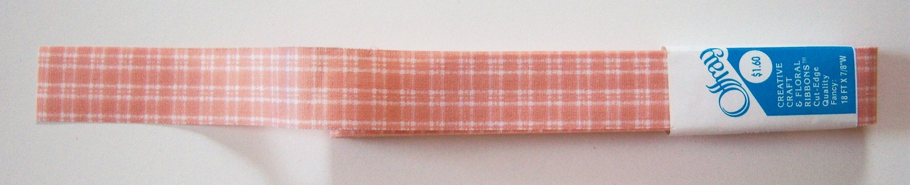 Offray Salmon Plaid 7/8" Ribbon