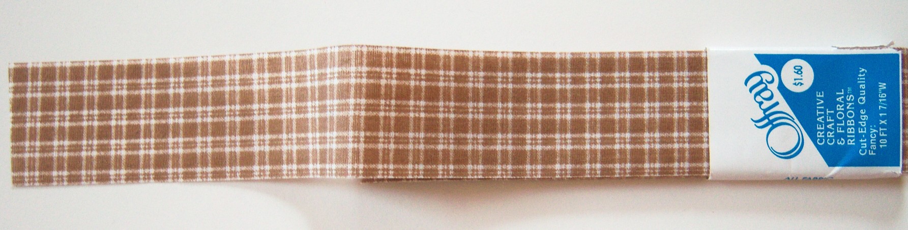 Offray Coffee Plaid 1 7/16" Ribbon