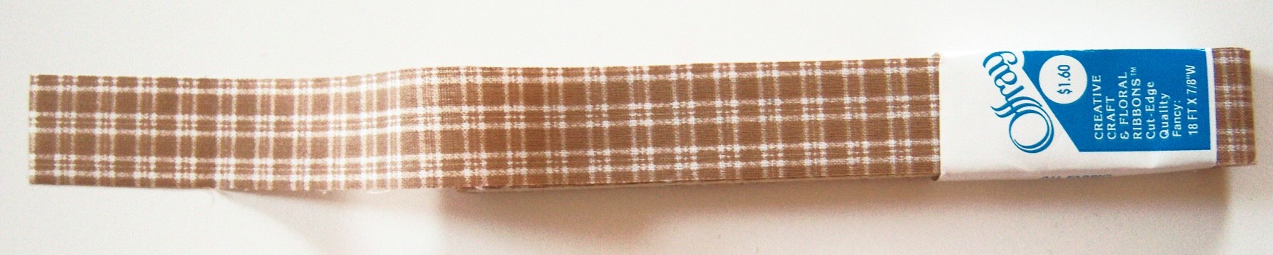 Offray Coffee Plaid 7/8" Ribbon