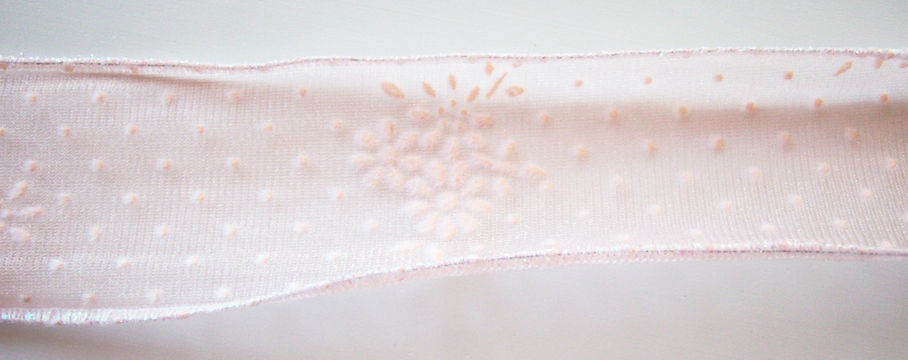 Pink/Iridescent Wired Sheer 2" Ribbon