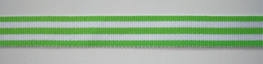 Apple/White 5/8" Grosgrain Ribbon