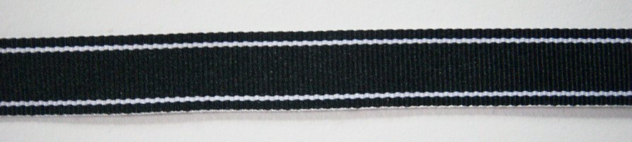 Black/White 5/8" Grosgrain Ribbon