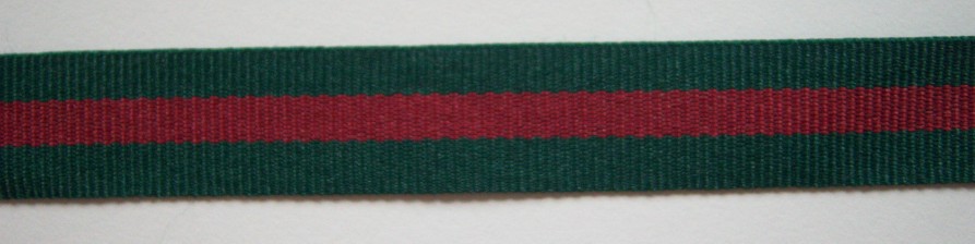 Green/Wine 5/8" Grosgrain Ribbon