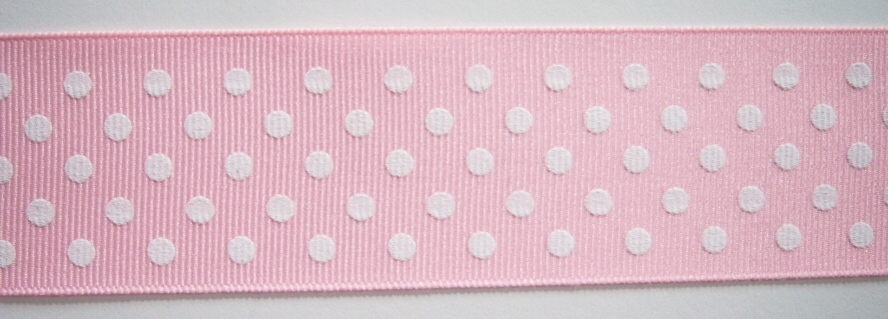 Light Pink Dot 1 1/2" Grosgrain Ribbon