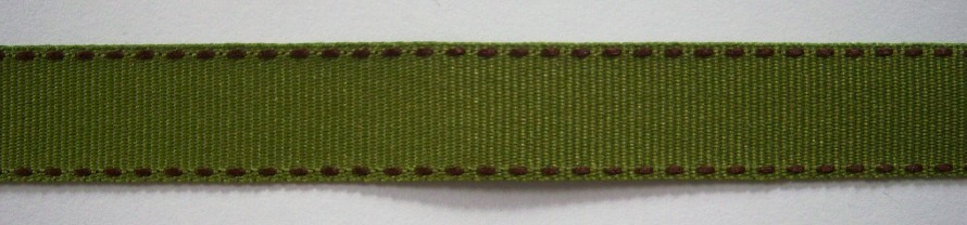 Moss/Brown 5/8" Grosgrain Ribbon